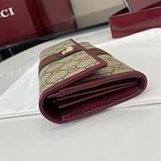Kitlife Gucci Ophidia Continental Wallet Beige & Burgundy 838485 19x10x3.5cm  - 6