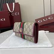 Kitlife Gucci Ophidia Continental Wallet Beige & Burgundy 838485 19x10x3.5cm  - 5
