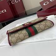 Kitlife Gucci Ophidia Continental Wallet Beige & Burgundy 838485 19x10x3.5cm  - 2