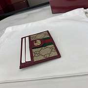 Kitlife Gucci Ophidia Card Case Brown & Burgundy 838486 10x7cm - 5