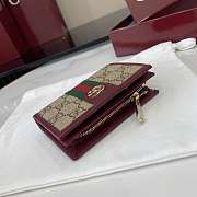 Kitlife Gucci Ophidia Small Wallet Beige & Burgundy 838468 11.5x8x3cm  - 5