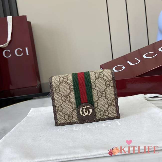 Kitlife Gucci Ophidia Small Wallet Beige & Brown 838487 11x8.5x3cm  - 1