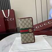 Kitlife Gucci Ophidia Zip Around Wallet Beige & Burgundy 838619 10x20x2.5cm   - 1