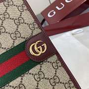 Kitlife Gucci Ophidia Zip Around Wallet Beige & Burgundy 838619 10x20x2.5cm   - 2
