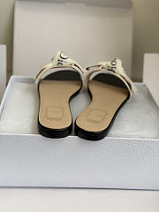 Kitlife Dior J'Adior Heeled Slide Black Embroidered Cotton - 5