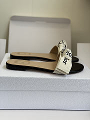Kitlife Dior J'Adior Heeled Slide Black Embroidered Cotton - 3