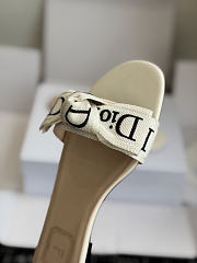 Kitlife Dior J'Adior Heeled Slide White Embroidered Cotton - 2