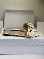 Kitlife Dior J'Adior Heeled Slide White Embroidered Cotton - 4