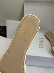 Kitlife Dior J'Adior Heeled Slide White Embroidered Cotton - 3