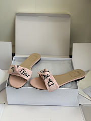 Kitlife Dior J'Adior Heeled Slide Pink Embroidered Cotton - 5
