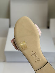 Kitlife Dior J'Adior Heeled Slide Pink Embroidered Cotton - 2