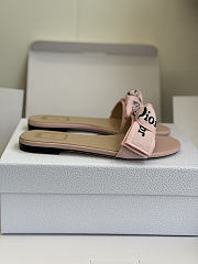 Kitlife Dior J'Adior Heeled Slide Pink Embroidered Cotton - 3