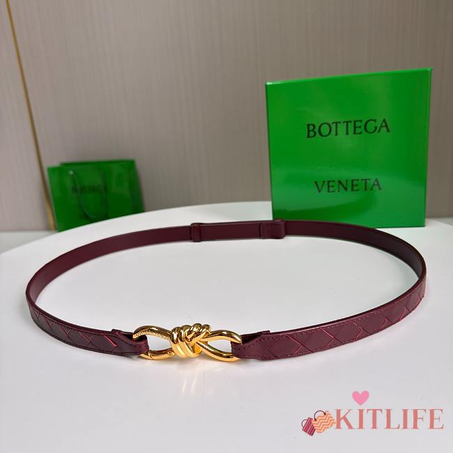 Kitlife Bottega Veneta Belt Burgundy 2cm - 1