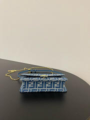 Kitlife Fendi Wallet On Chain Baguette Blue Denim-effect FF Jacquard 21x5x11.5cm - 6
