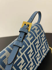 Kitlife Fendi Wallet On Chain Baguette Blue Denim-effect FF Jacquard 21x5x11.5cm - 5