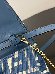 Kitlife Fendi Wallet On Chain Baguette Blue Denim-effect FF Jacquard 21x5x11.5cm - 2