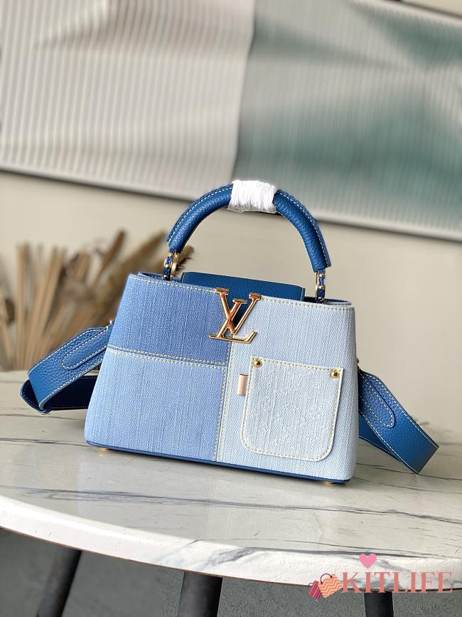 Kitlife Louis Vuitton Capucines BB Bag Blue Denim M27302 27x17.3x9cm  - 1