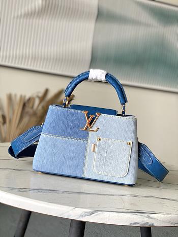 Kitlife Louis Vuitton Capucines BB Bag Blue Denim M27302 27x17.3x9cm 