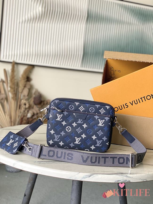 Kitlife Louis Vuitton Trio Messenger Bag Blue Navy M28618 25x18.5x7cm - 1