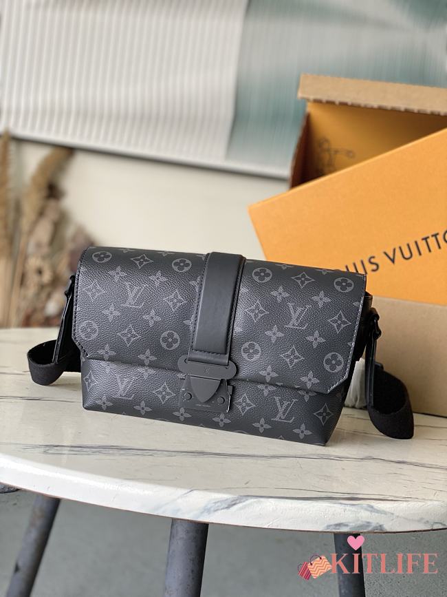 Kilife Louis Vuitton S-Cape Messenger Bag Black 28×16×10cm - 1