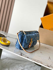 Kitlife Louis Vuitton Pochette Accessories Cargo Shoulder Bag Blue Denim M27602 23.5x14x3cm - 6