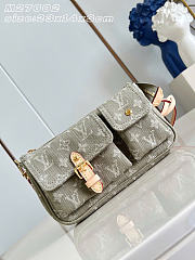 Kitlife Louis Vuitton Pochette Accessories Cargo Shoulder Bag Green Denim M27602 23.5x14x3cm - 1