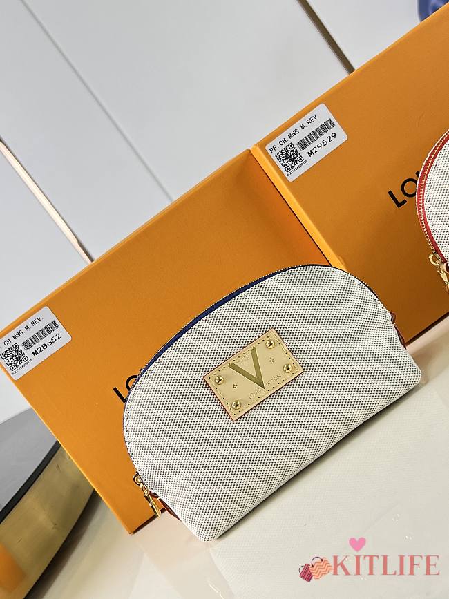 Kitlife Louis Vuitton Pochette Cosmétique PM Beige & Blue M29529 19x12x6cm  - 1