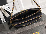 Kitlife Chanel Suede Shiny Lambskin Quilted Phone Holder With Chain Black 10x17.5x3cm - 3