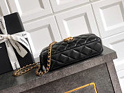 Kitlife Chanel Suede Shiny Lambskin Quilted Phone Holder With Chain Black & Grey 10x17.5x3cm  - 5
