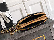 Kitlife Chanel Suede Shiny Lambskin Quilted Phone Holder With Chain Black Beige 10x17.5x3cm - 6