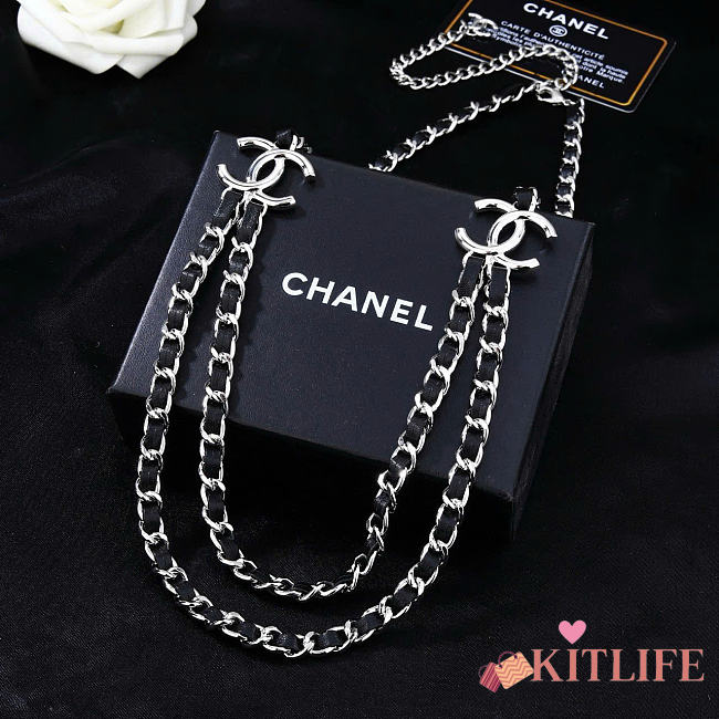 Kitlife Chanel Black Leather Waist Chain  - 1