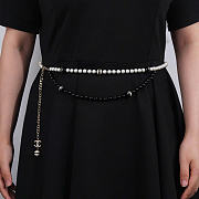 Kitlife Chanel Classic CC Logo Waist Chain Black & White Pearl - 1