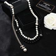 Kitlife Chanel Classic CC Logo Waist Chain Black & White Pearl - 5