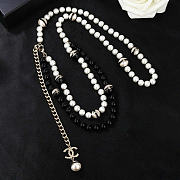 Kitlife Chanel Classic CC Logo Waist Chain Black & White Pearl - 4