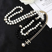 Kitlife Chanel Classic CC Logo Waist Chain Black & White Pearl - 3