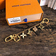 Kitlife Louis Vuitton Brass Enamel Fleur De Monogram Bag Charm Chain Gold  - 1