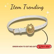 Kitlife Dior Médaillon Belt White Smooth Calfskin Gold Hardware 25mm - 1