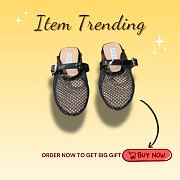 Kitlife Alaia Openwork Knit Ballet Flats Mules Black - 1
