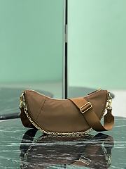 Kitlife Prada Re-Nylon Saffiano Demi-lune Shoulder Bag Brown 1BH222 30x13.5x6cm - 3