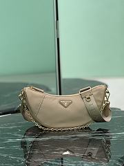 Kitlife Prada Re-Nylon Saffiano Demi-lune Shoulder Bag Beige 1BH222 30x13.5x6cm  - 1