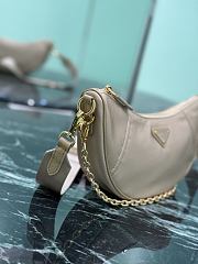 Kitlife Prada Re-Nylon Saffiano Demi-lune Shoulder Bag Beige 1BH222 30x13.5x6cm  - 5