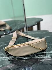 Kitlife Prada Re-Nylon Saffiano Demi-lune Shoulder Bag Beige 1BH222 30x13.5x6cm  - 4