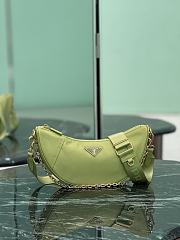 Kitlife Prada Re-Nylon Saffiano Demi-lune Shoulder Bag Green 1BH222 30x13.5x6cm  - 1