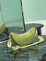 Kitlife Prada Re-Nylon Saffiano Demi-lune Shoulder Bag Green 1BH222 30x13.5x6cm  - 4