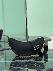 Kitlife Prada Re-Nylon Saffiano Demi-lune Shoulder Bag Black 1BH222 30x13.5x6cm - 6
