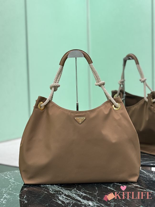 Kitlife Prada Mariner Large Re-Nylon Shoulder Bag Brown 1BC244 48x39x14cm  - 1
