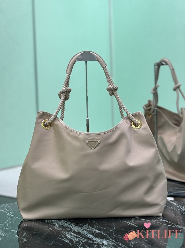 Kitlife Prada Mariner Large Re-Nylon Shoulder Bag Beige 1BC244 48x39x14cm - 1