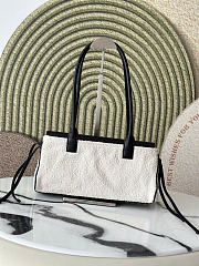 Kitlife Chanel Grained Calfskin Boucle Urban Essentials Small Shopping Bag Ecru Black AS6288 31x15x12cm - 3