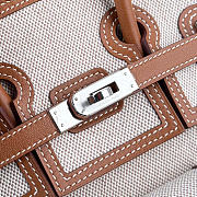 Kitlife Hermes Birkin 25 Cargo Ecru-Beige Toile H and Gold Swift Palladium Hardware - 5