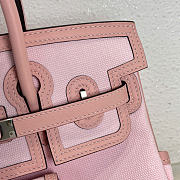 Kitlife Hermes Birkin 25 Cargo Pink Toile H and Gold Swift Palladium Hardware - 5